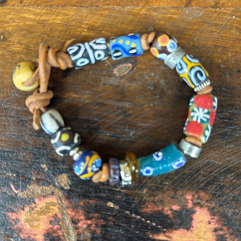 Jes MaHarry one of a kind handmade trade bead sample bracelet. New in box!